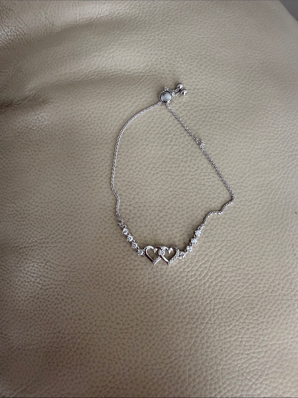 Kay’s Silver Heart Link Bracelet with Crystal Accents